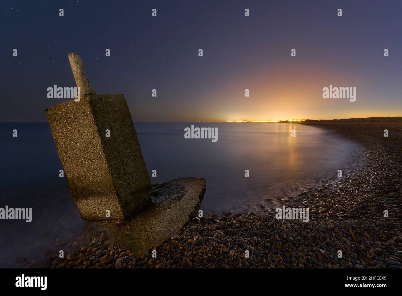 Sagunto Pier bei Nacht (Valencia - Spain9 Stockfoto