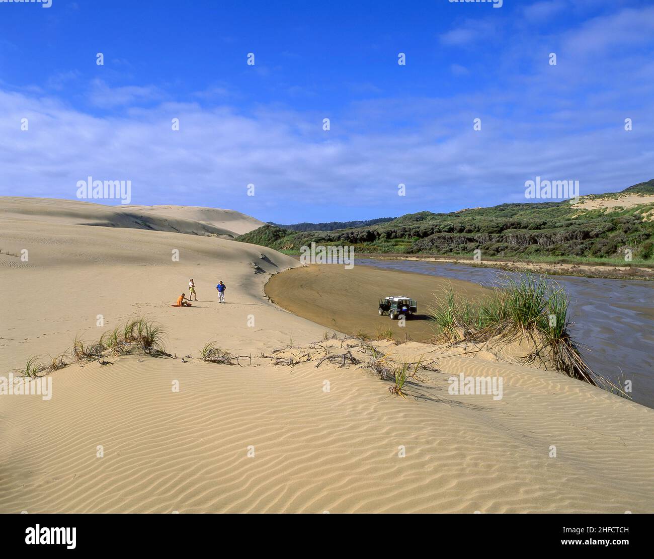 Te Paki riesigen Dünen, 90 Mile Beach, Region Northland, Nordinsel, Neuseeland Stockfoto