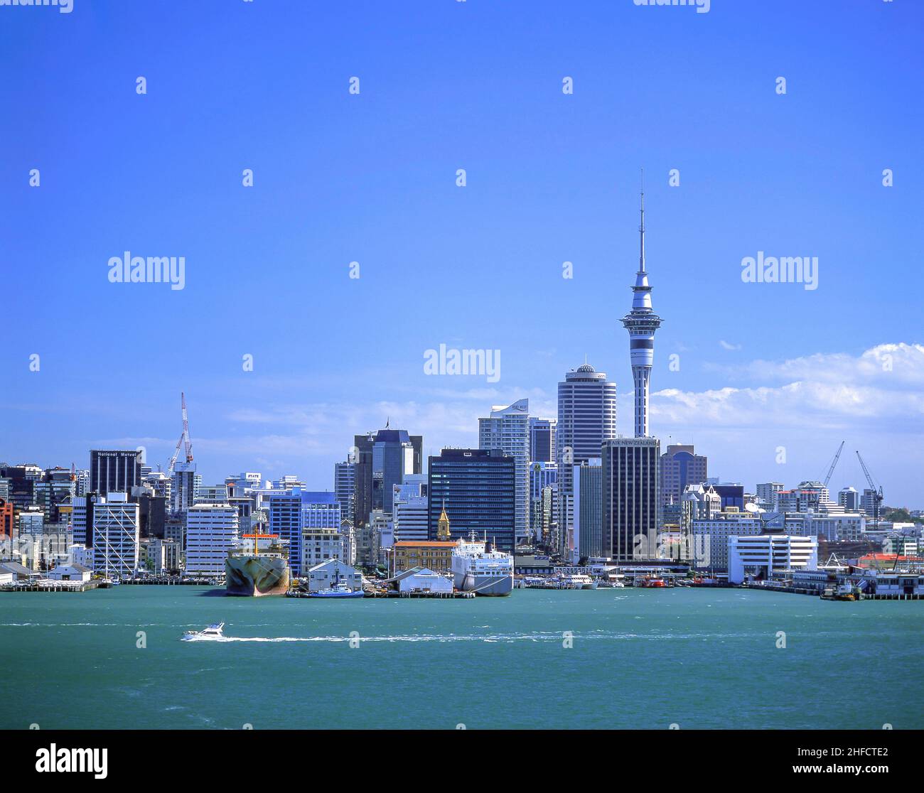 Ansicht von Stadt und Hafen, Auckland, Auckland Region, Nordinsel, Neuseeland Stockfoto