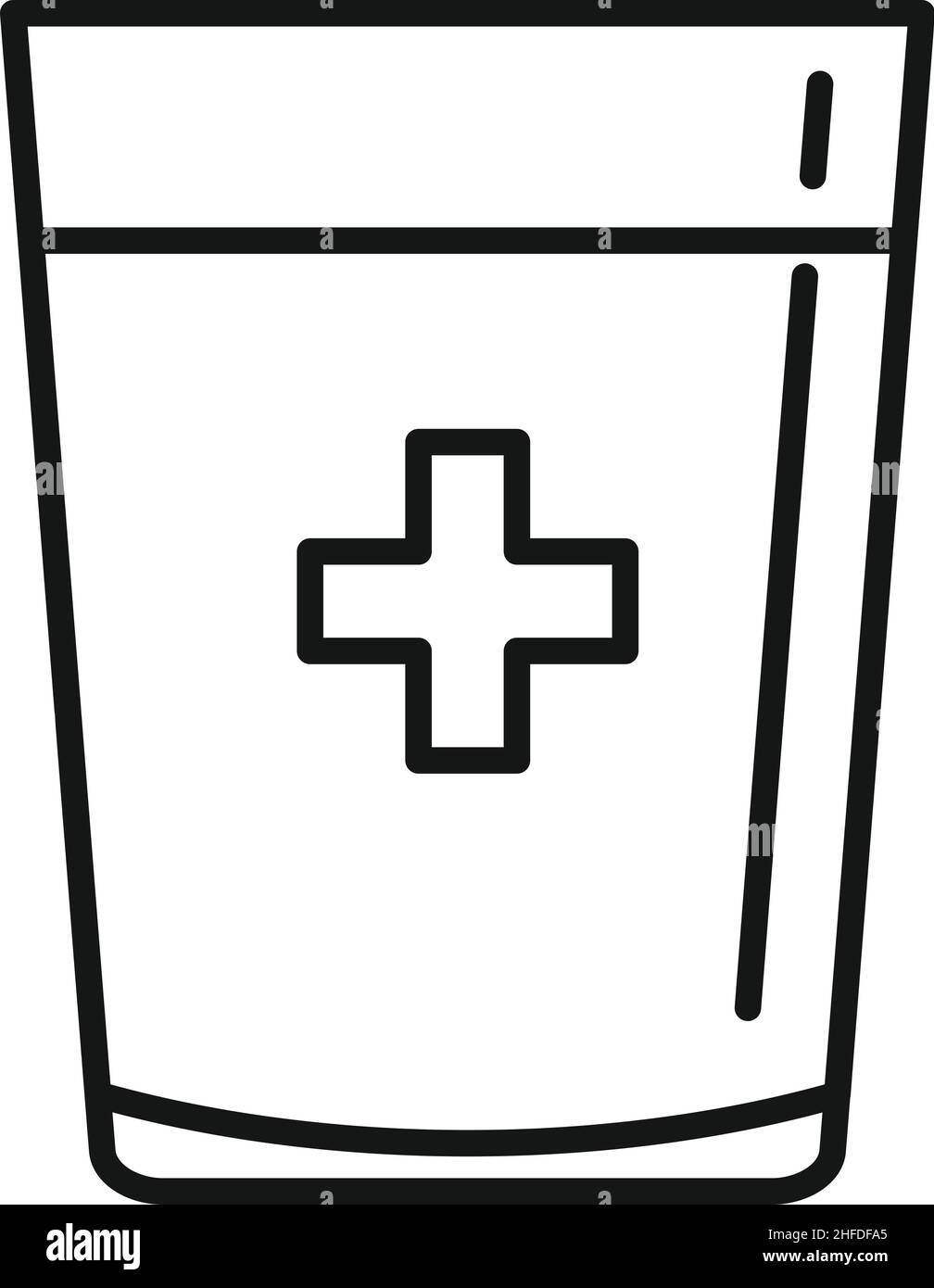 Medizinischer Wasserglas Symbol Umriss Vektor. Getränkeflasche. Gesundheit Energie Stock Vektor