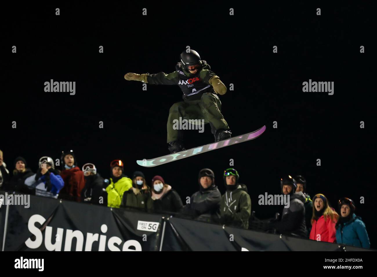 Laax, Schweiz. 15th Januar 2022. Jan Scherrer aus der Schweiz tritt