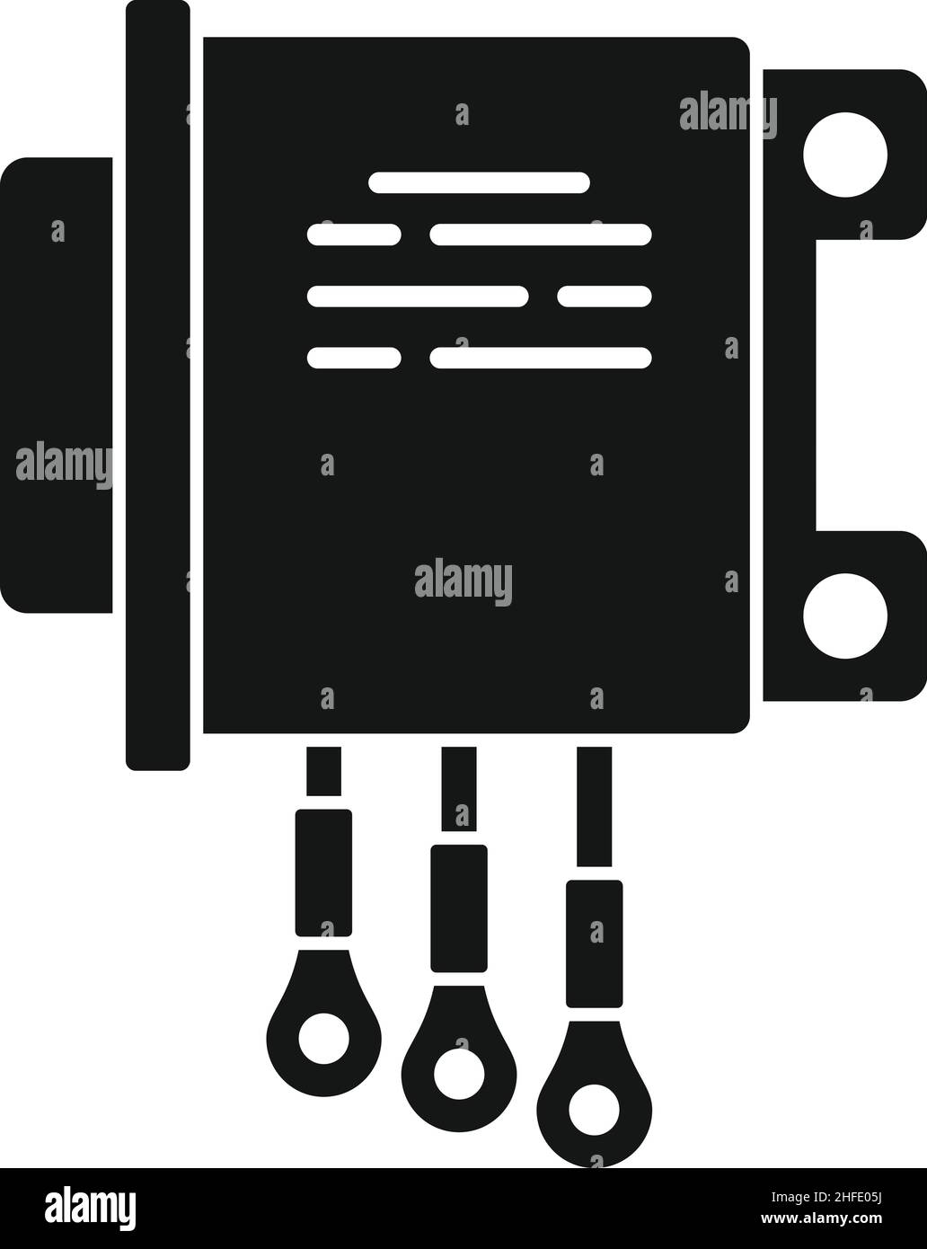 Symbol für Wechselspannungsregler, einfacher Vektor. Stromversorgung. Transformatorstabilisator Stock Vektor