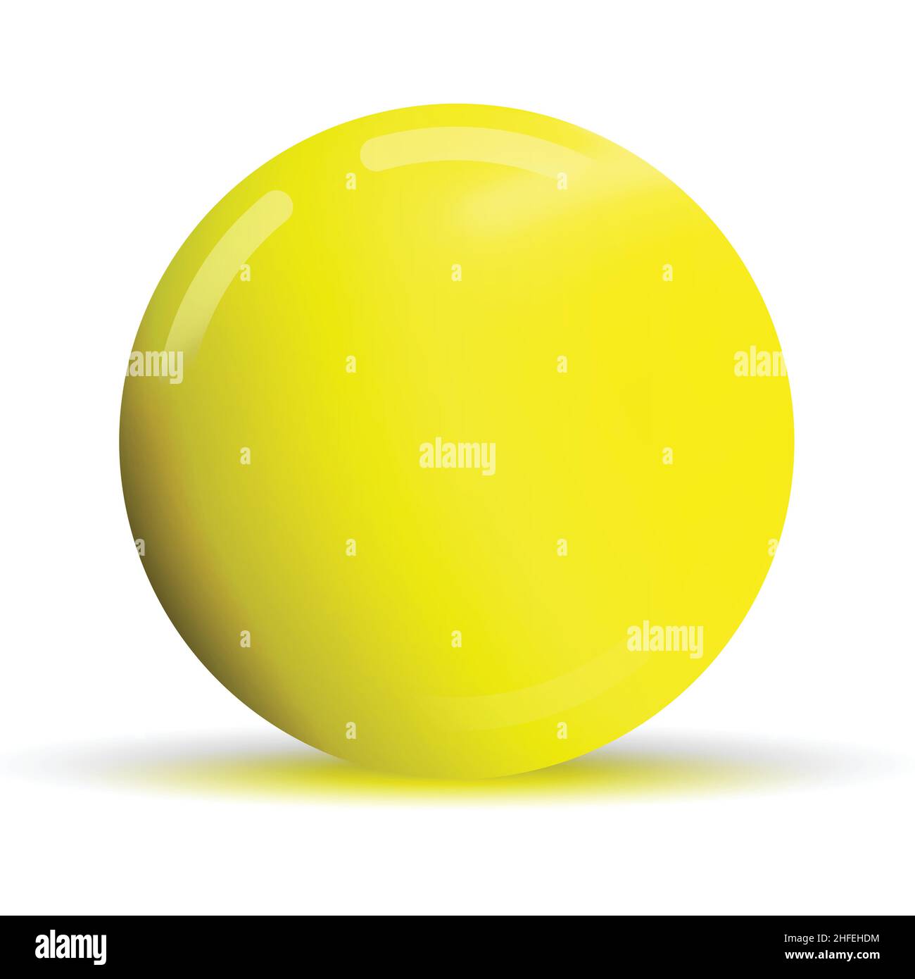 Glas gelb, goldene Kugel oder kostbare Perle. Glänzende realistische Kugel, 3D abstrakte Vektorgrafik auf weißem Hintergrund hervorgehoben. Big Metal Stock Vektor