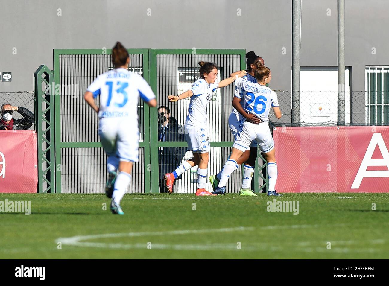 Chanté-Mary Dompig von Empoli F.C. Damen während der 12th Tage der Serie A Meisterschaft zwischen A.S. Roma Frauen und Empoli F.C. Damen im stadio Tre Fontane am 15th. Januar 2022 in Rom, Italien. (Foto von Domenico Cippitelli/Pacific Press) Stockfoto