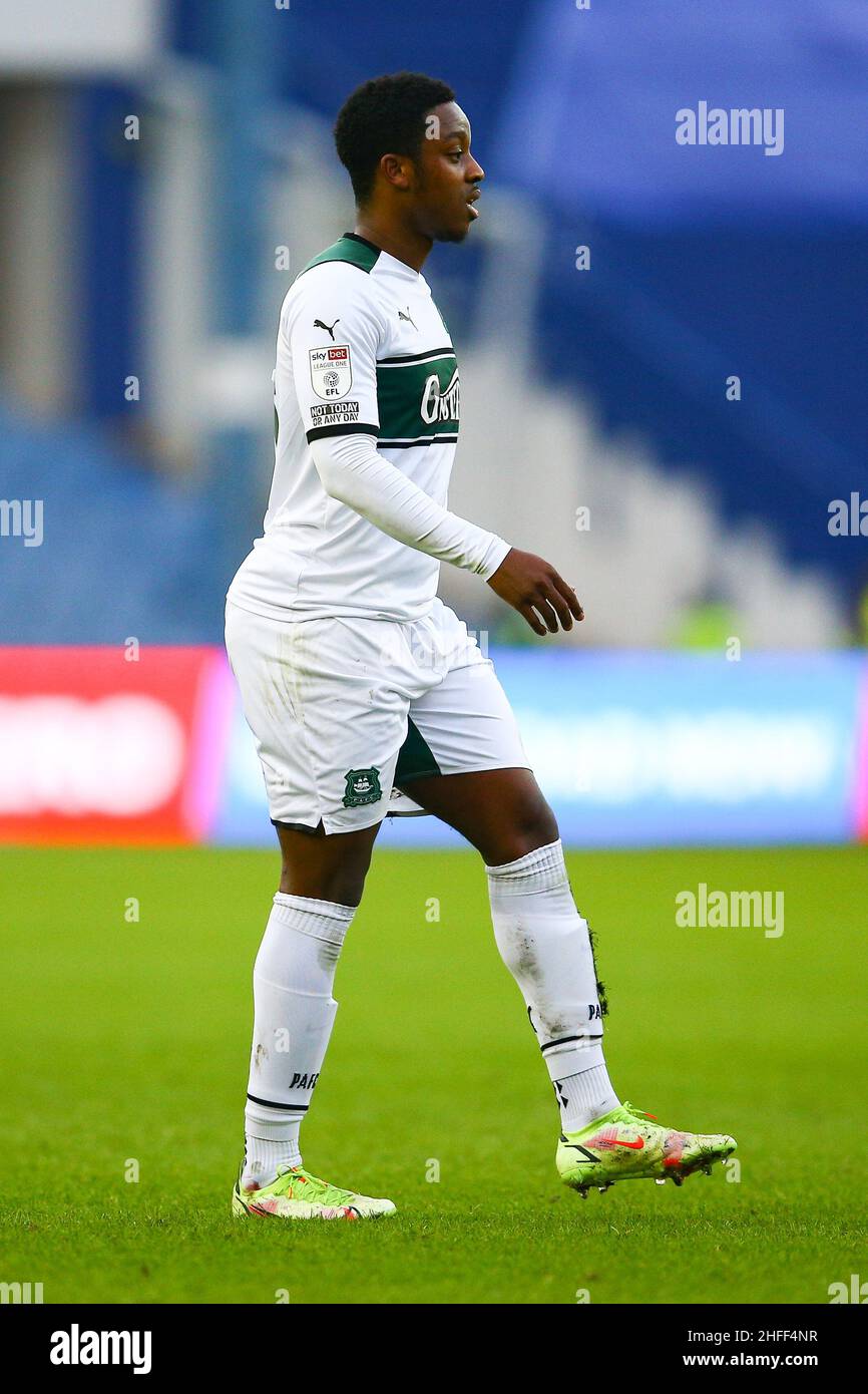 Hillsborough, Sheffield, England -15th. Januar 2022 Niall Ennis (11) aus Plymouth - während des Spiels Sheffield Wednesday V Plymouth Argyle, Sky Bet League One, 2021/22, Hillsborough, Sheffield, England - 15th. Januar 2022 Credit: Arthur Haigh/WhiteRosePhotos/Alamy Live News Stockfoto
