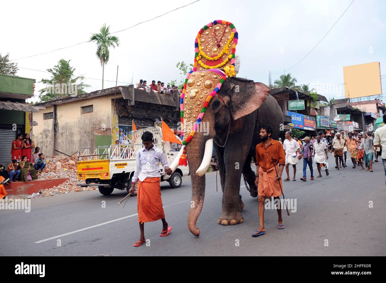Traditionelles Elefantenfestival ( ULSAVAM ) in Kerala INDIEN Stockfoto
