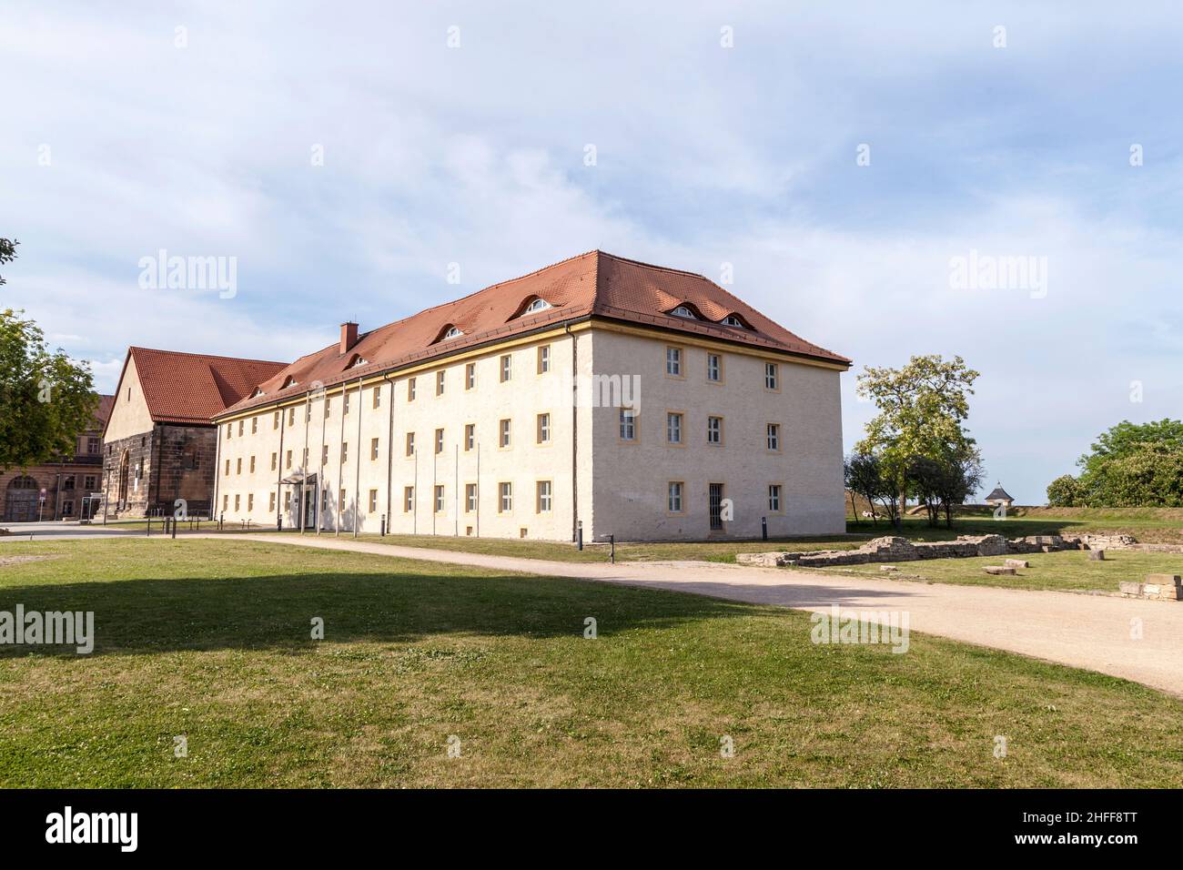 Die Zitadelle Petersberg in Erfurt ist eine der größten noch existierenden frühmodernen Zitadellen in Europa Stockfoto