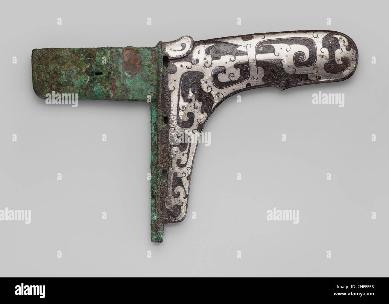 Dolch-Axt (Ge), östliche Zhou-Dynastie, Kriegsstaaten (480-221 v. Chr.). Stockfoto