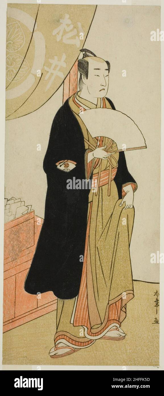 Der Schauspieler Onoe Mtsusuke I in einer nicht identifizierten Rolle, Japan, Anfang 1780s. Stockfoto