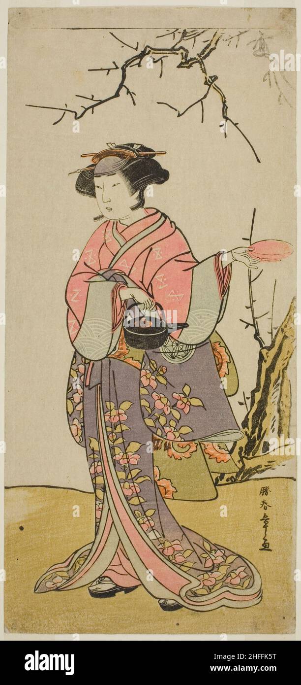 Der Schauspieler Yamashita Kinsaku II in einer nicht identifizierten Rolle, Japan, c. 1776. Stockfoto