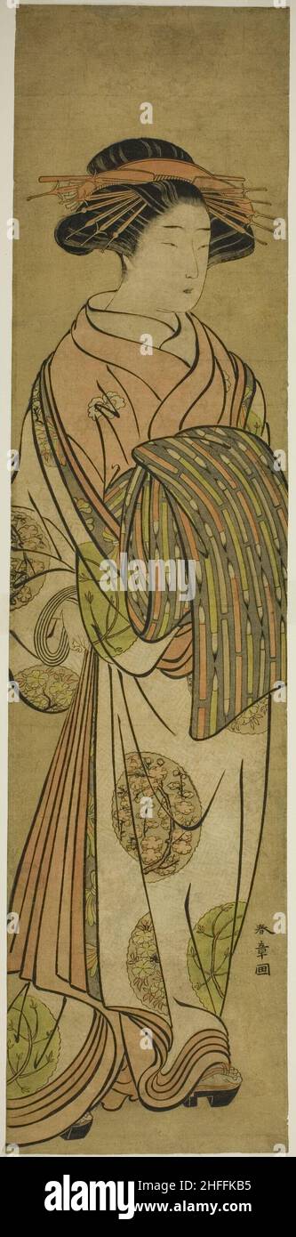 Kurtisane, möglicherweise Sugawara vom Tsuruya House of Pleasure, Japan, Mitte Ende 1770s. Stockfoto