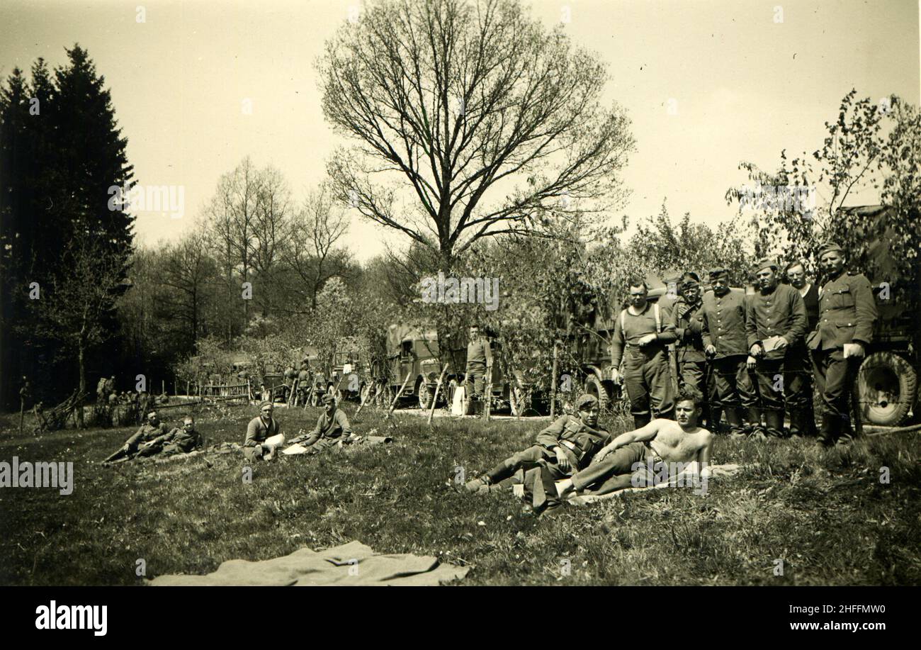 2. Weltkrieg WW2 deutsche Soldaten erobern Belgien - Ligneuville, Belgien, 12. Mai 1940 Stockfoto