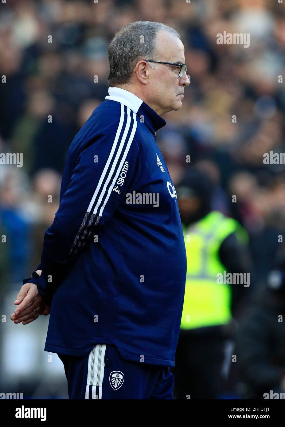 London, Großbritannien. 16th. Januar 2022: London Stadium, London, England; Premier League Football West Ham versus Leeds; Leeds United Manager Marcelo Bielsa Credit: Action Plus Sports Images/Alamy Live News Stockfoto