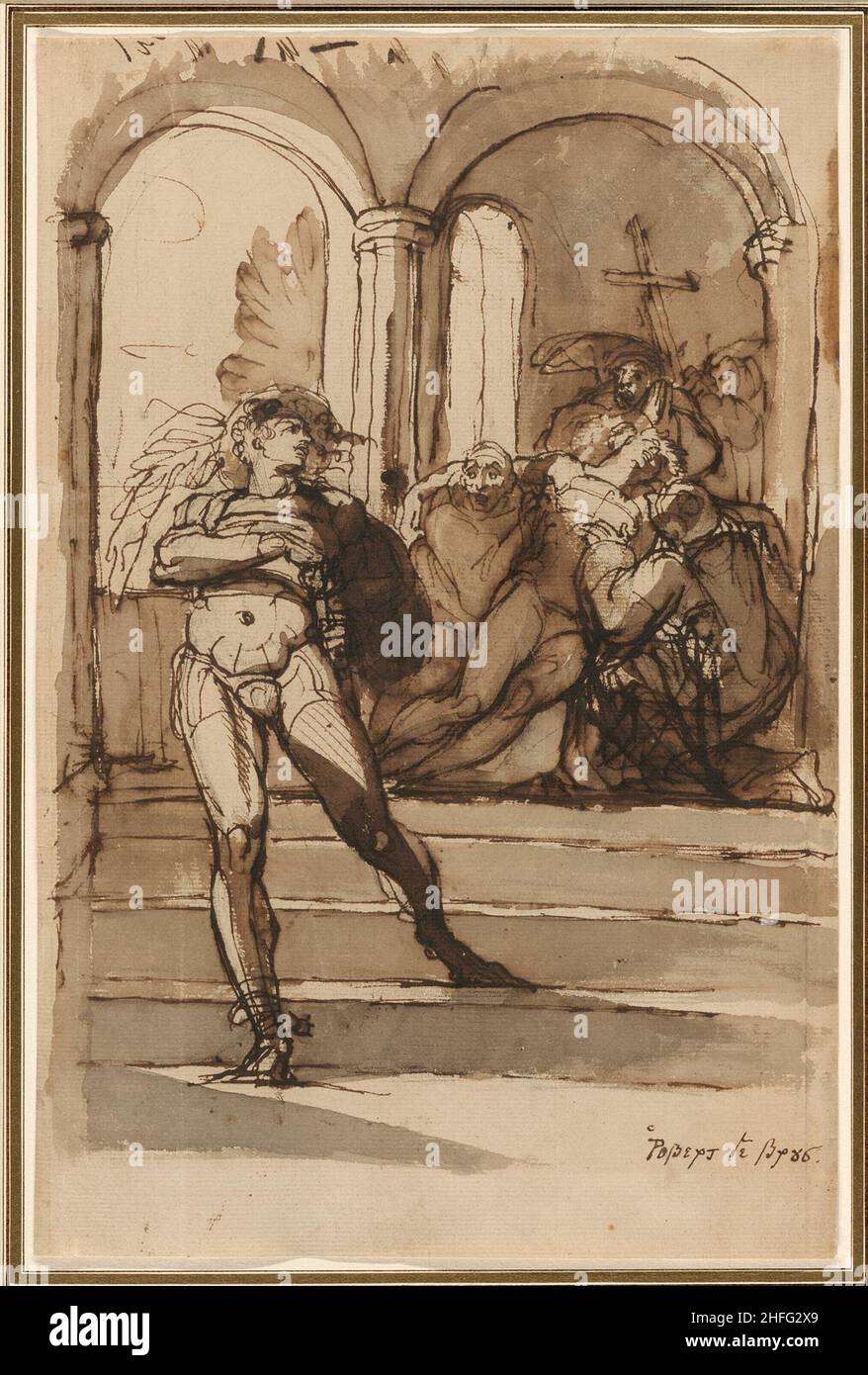 The Slaying of Red Comyn von Robert the Bruce, 1810-16. Stockfoto