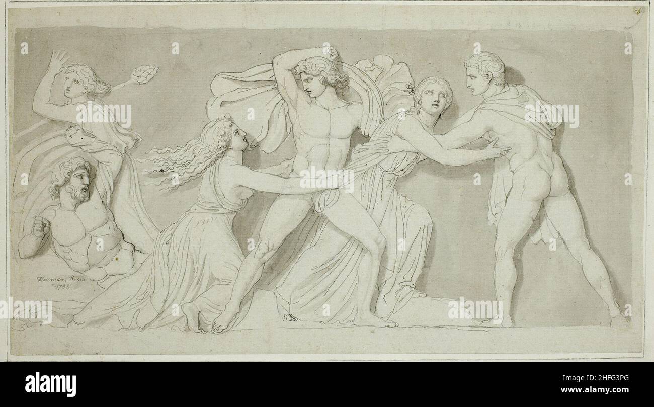 Amphion und Zethus liefern ihre Mutter Antiope aus der Wut von Dirce und Lycus, 1789. Stockfoto