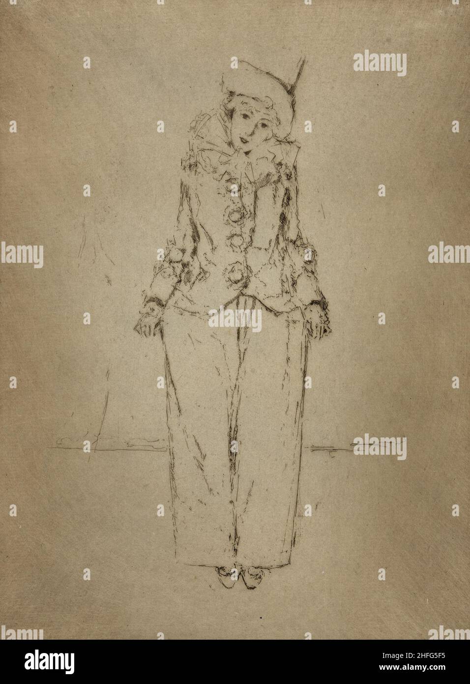 Pierrot en Pied, Portrait of the Lady A. C., 1888. Stockfoto
