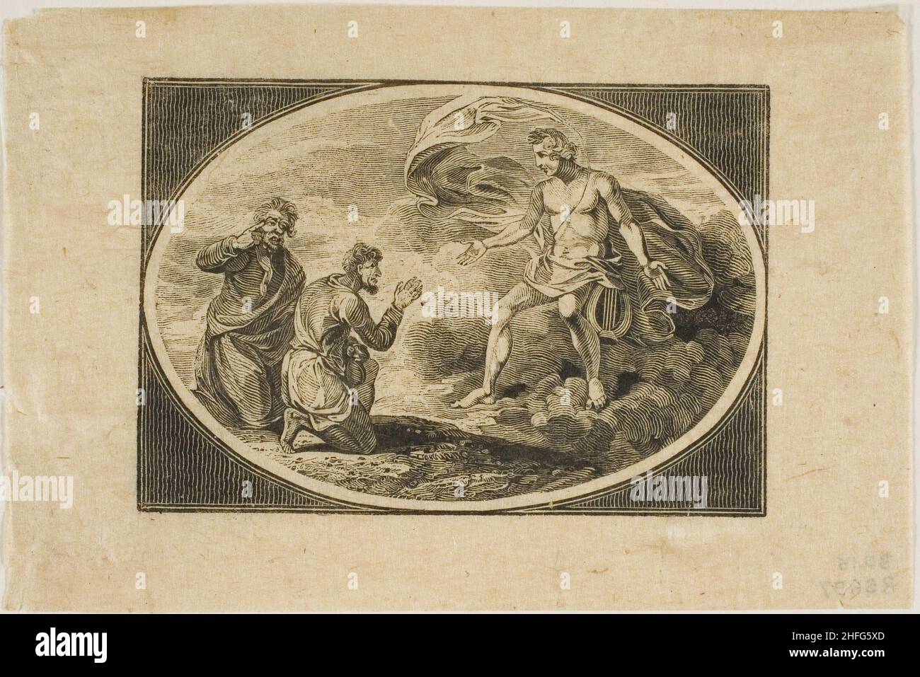 Fable: Der neidische Mann und der begehrliche, n.d. Stockfoto