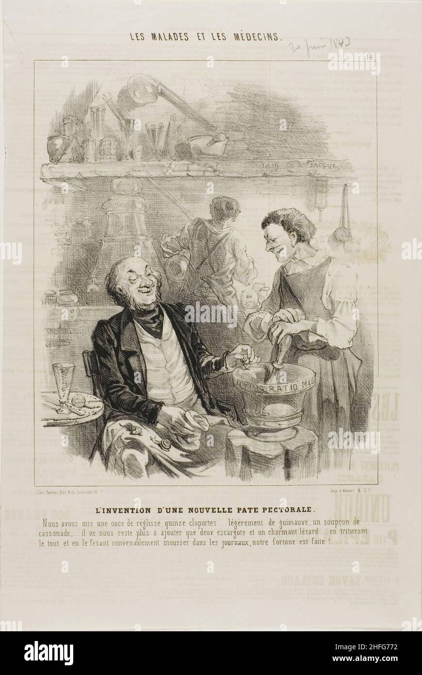 Die Erfindung eines neuen Chest Elixiers (Platte 14), 1843. Stockfoto