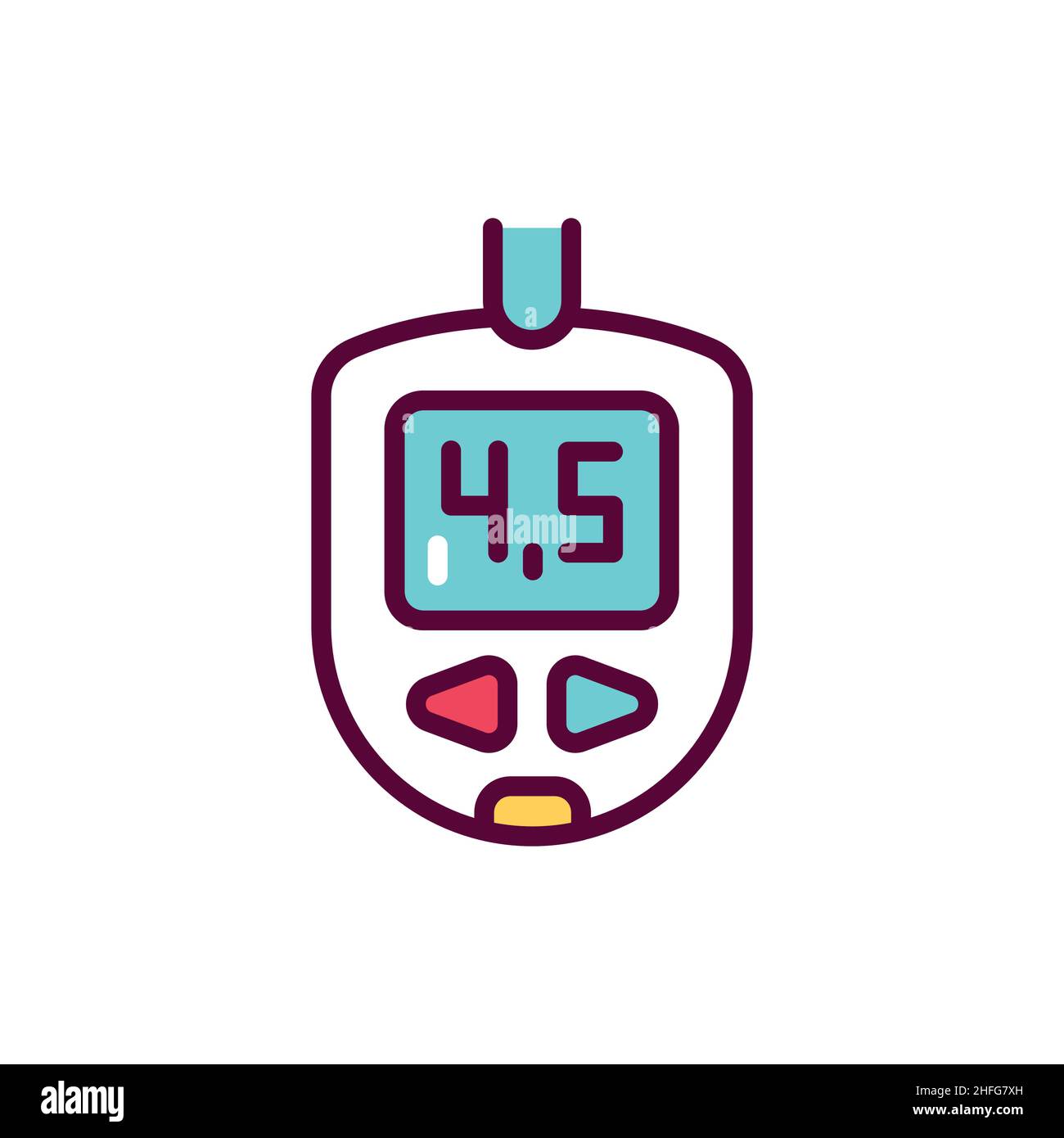 Symbol für die Glucometer-Linie. Isoliertes Vektorelement. Stock Vektor