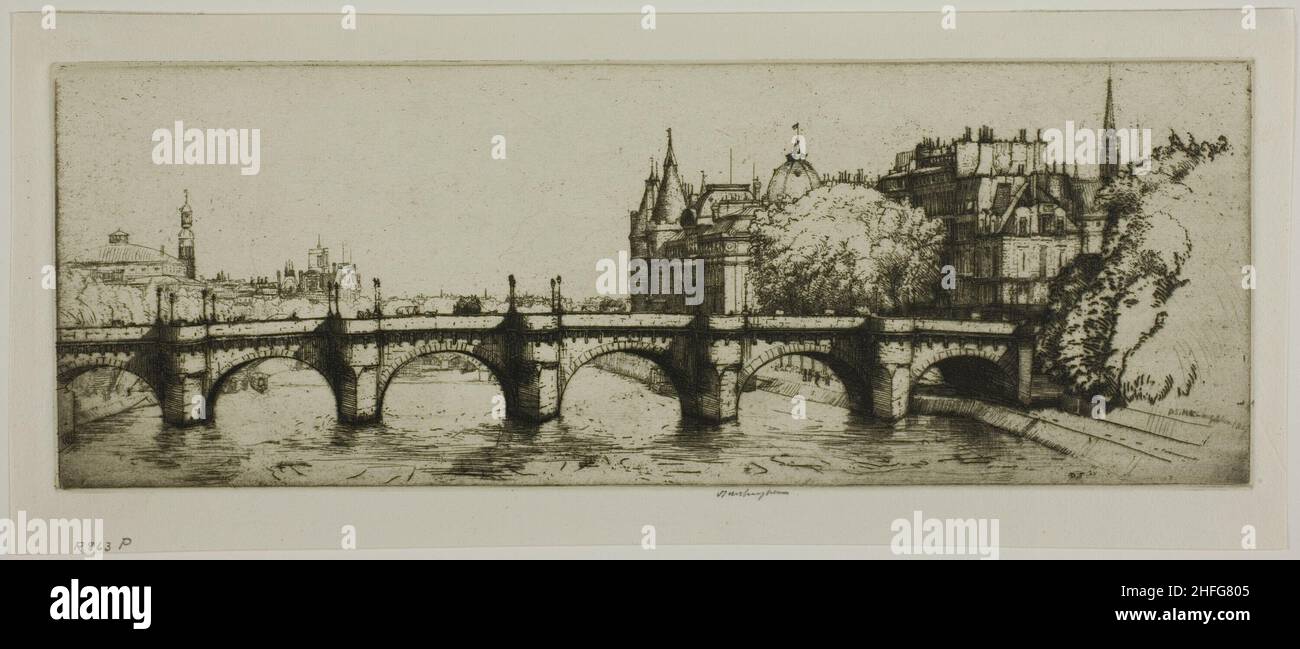 Le Pont Neuf, Paris, 1907. Stockfoto