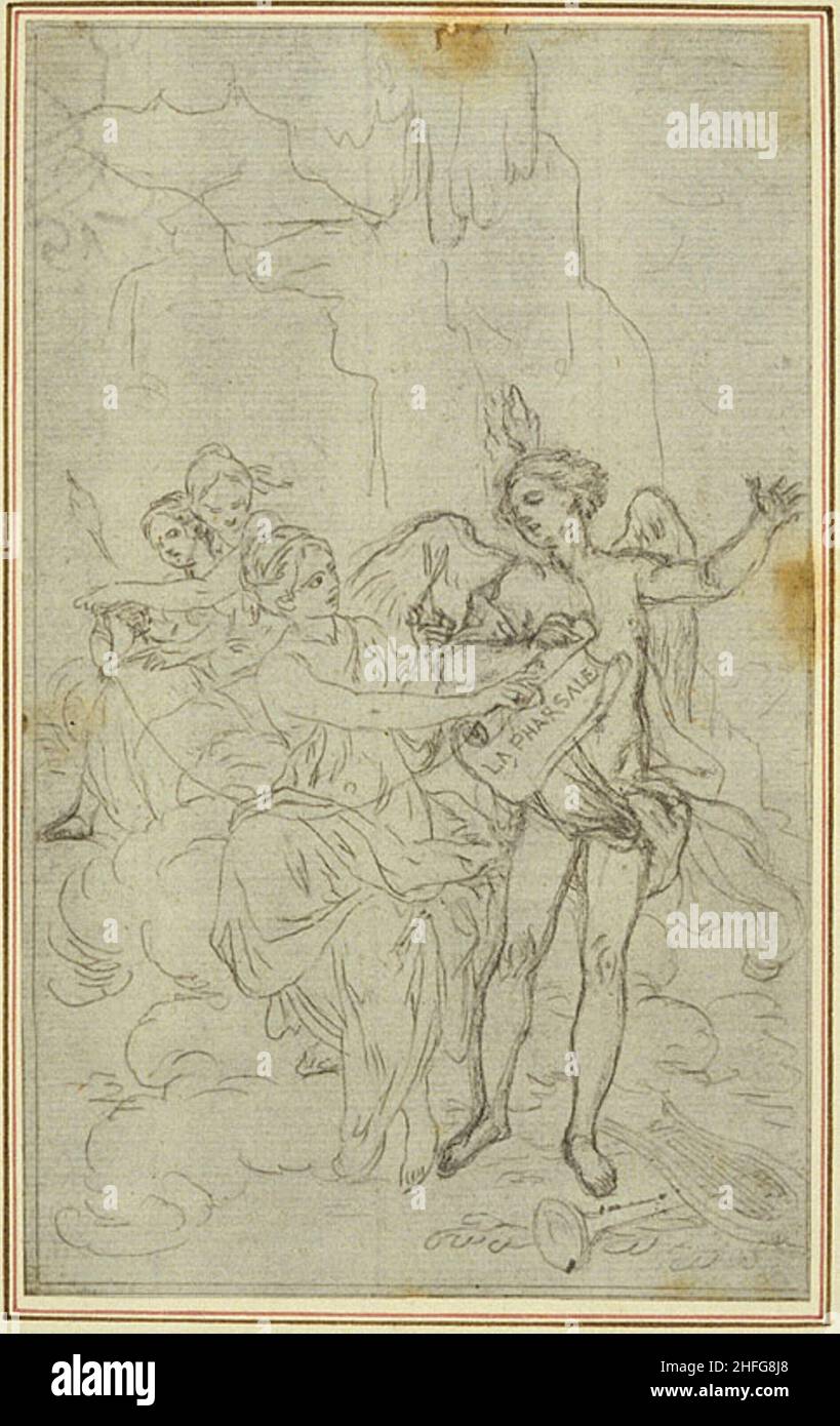 Studie: Vignette-Frontispiz für Lucains "La Pharsale", c. 1766. Stockfoto