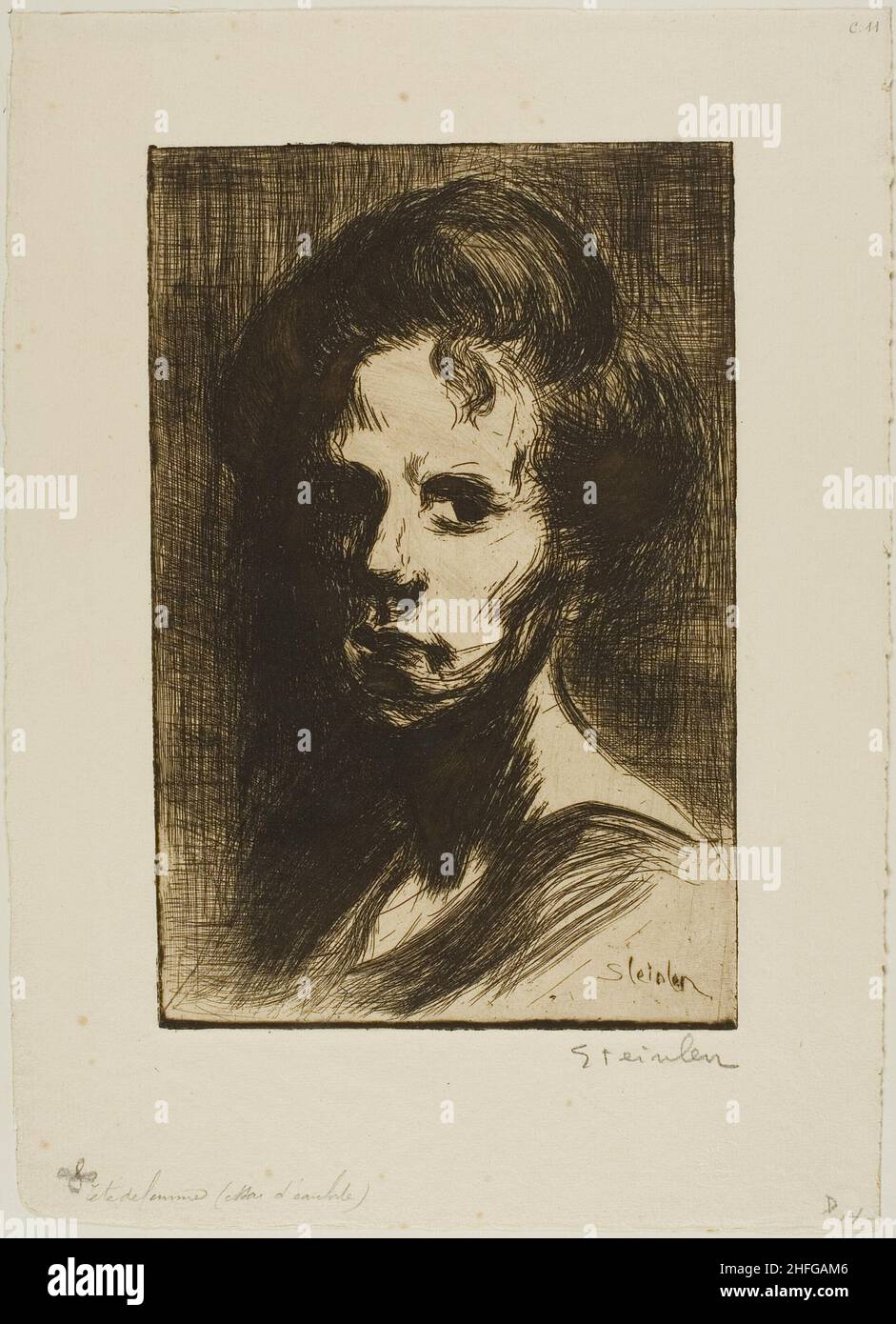 Kopf einer Frau, Platte I, 1898. Stockfoto
