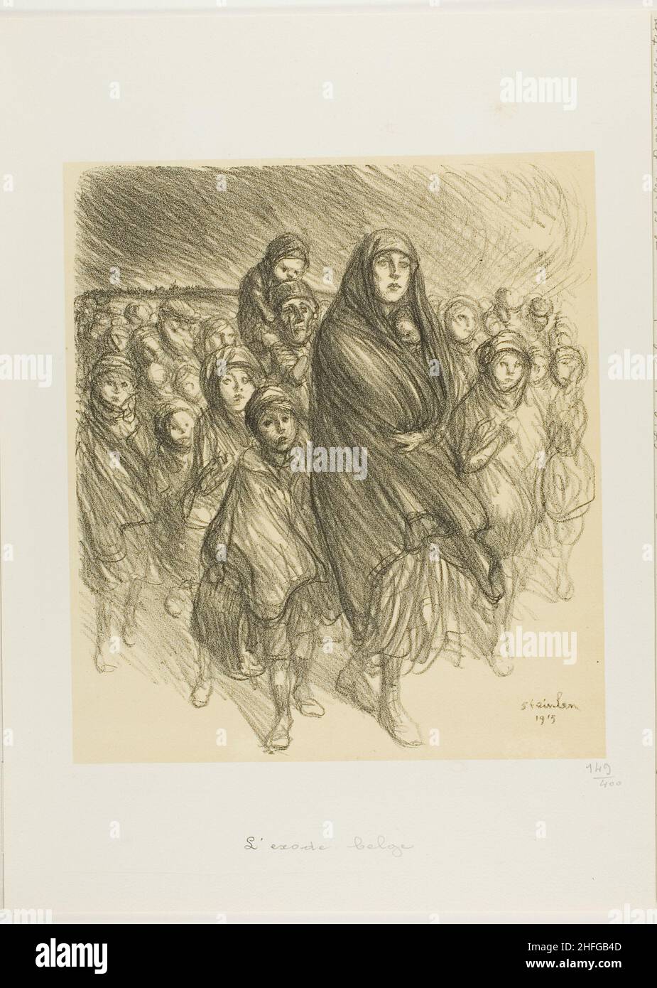 Der Belgische Exodus, 1915. Stockfoto
