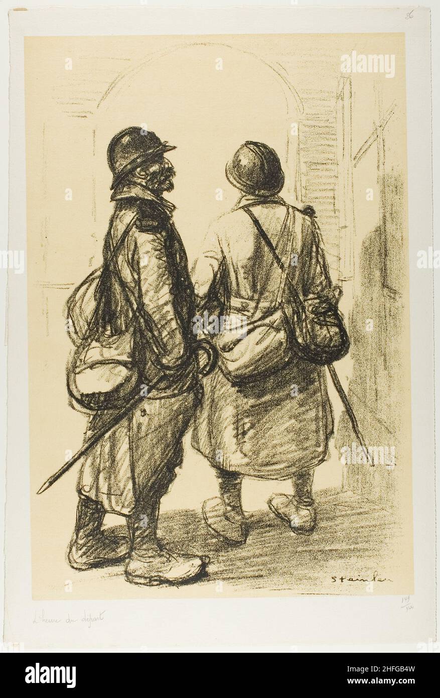 Die Stunde der Abreise, Platte sechsundzwanzig von Actualit&#xe9;s, veröffentlicht März 1916. Stockfoto