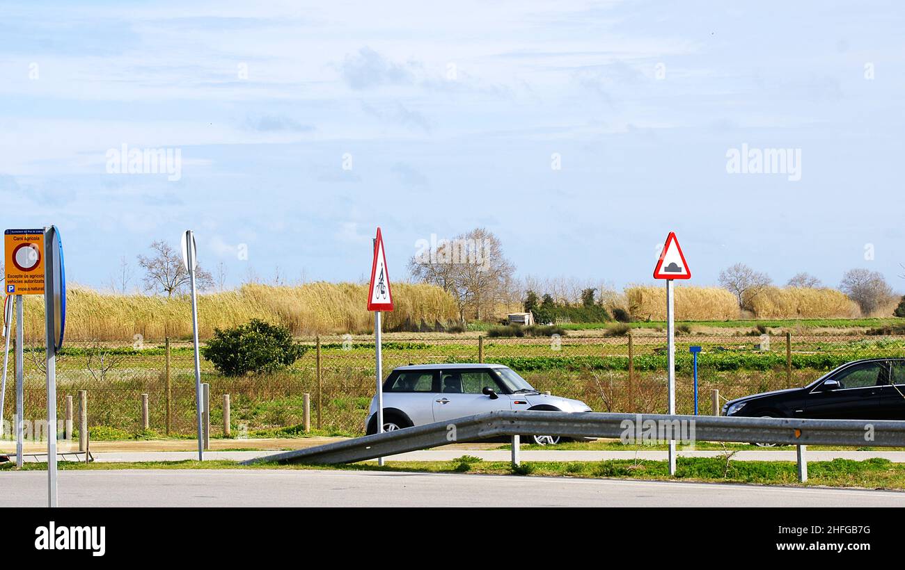 Llobregat im Delta del Llobregat, El Prat de Llobregat, Barcelona, Katalonien, Spanien, Europa Stockfoto