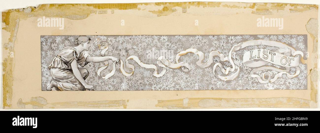 Kopfstück zur Zeichnungsliste, 1885/88. Stockfoto