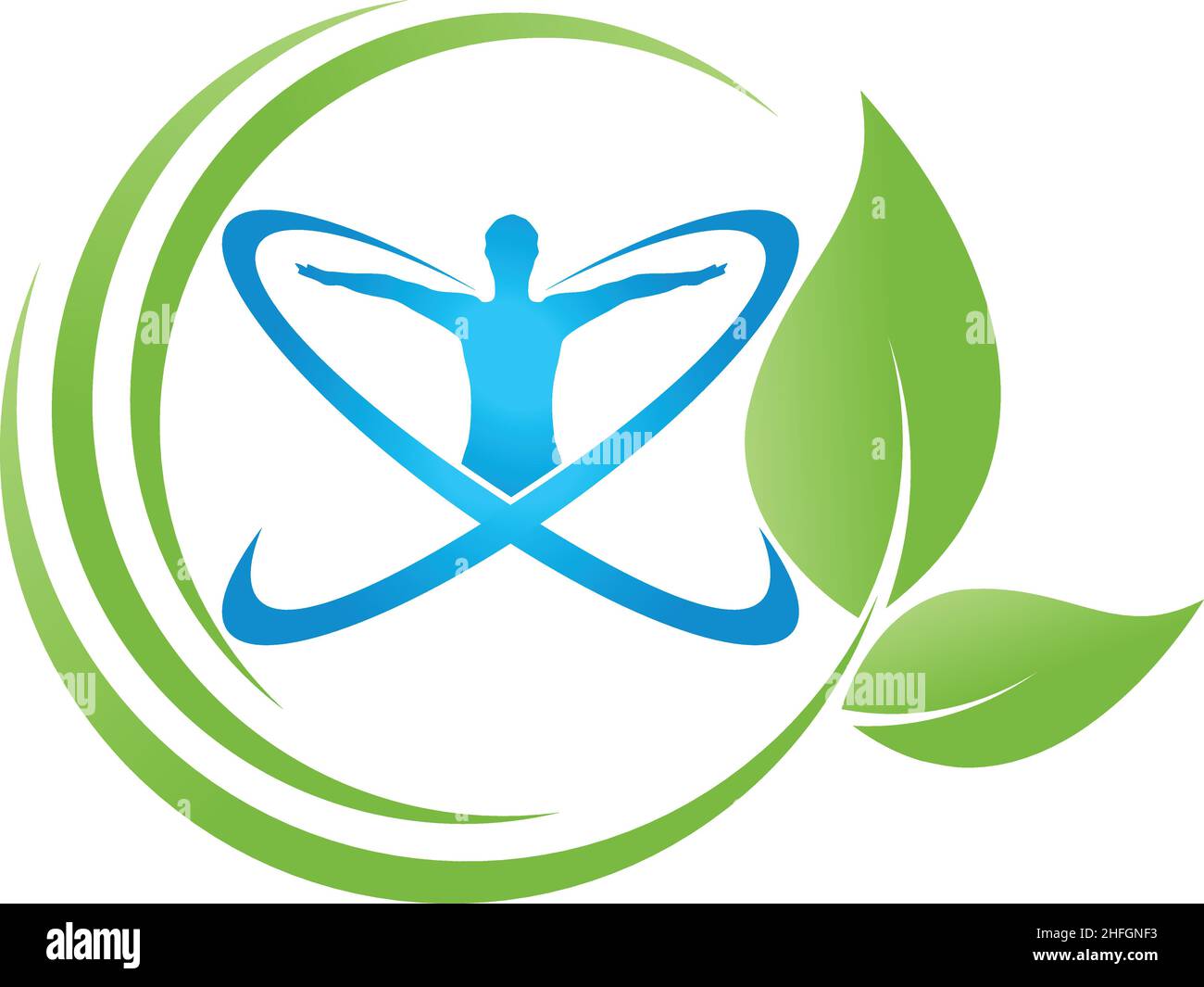 Blätter Pflanze Person Gärtner Naturopath Logo Hintergrund Stock Vektor