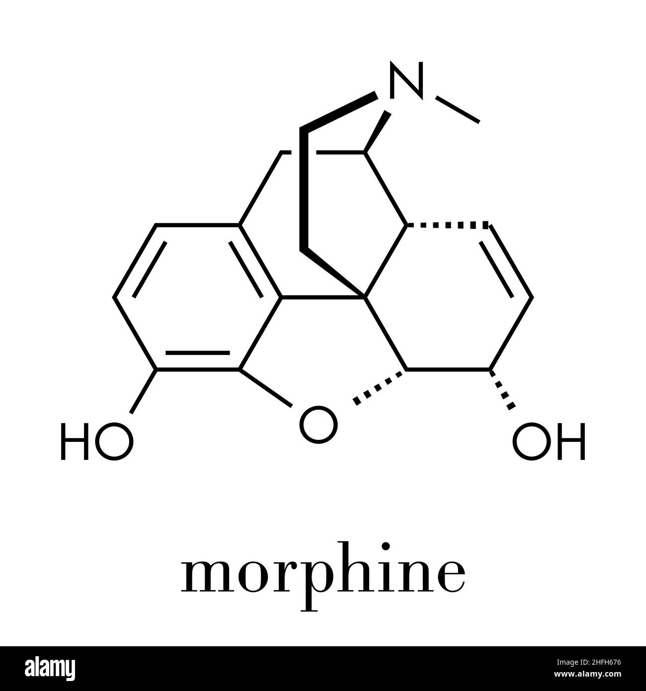 Morphin Schmerz Medikament Molekül. In hohem Grade süchtig machend. Von