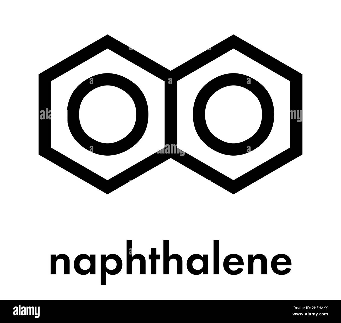 Naphthalin aromatischer Kohlenwasserstoff Molekül. Wie einmotten Zutat verwendet. Skelettmuskulatur Formel. Stock Vektor