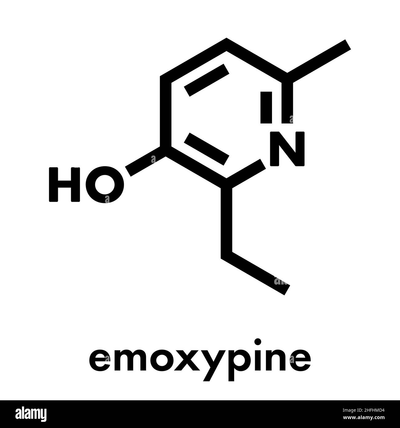 Emoxypin Antioxidans Molekül. Skelettformel. Stock Vektor