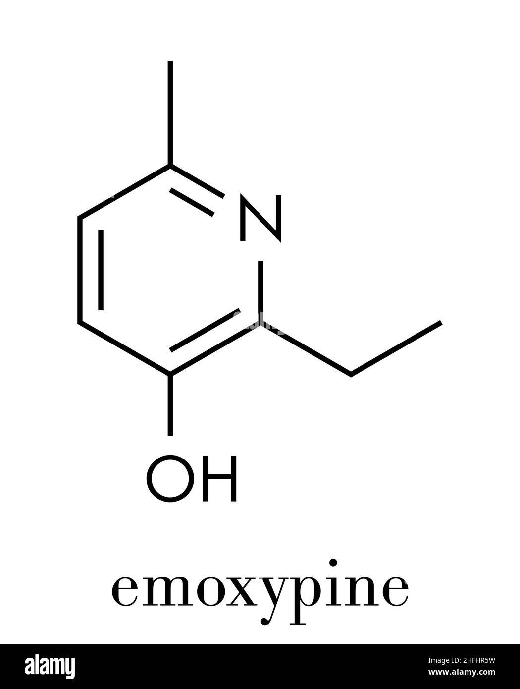 Emoxypin Antioxidans Molekül. Skelettformel. Stock Vektor