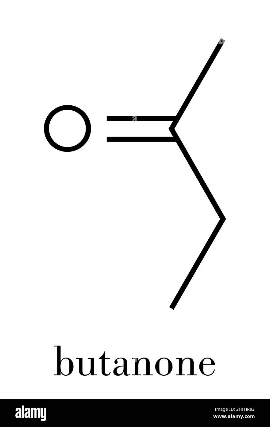 Butanon (Methylethylketon, MEK) industrielles Lösungsmittel, chemische  Struktur. Skelettformel Stock-Vektorgrafik - Alamy