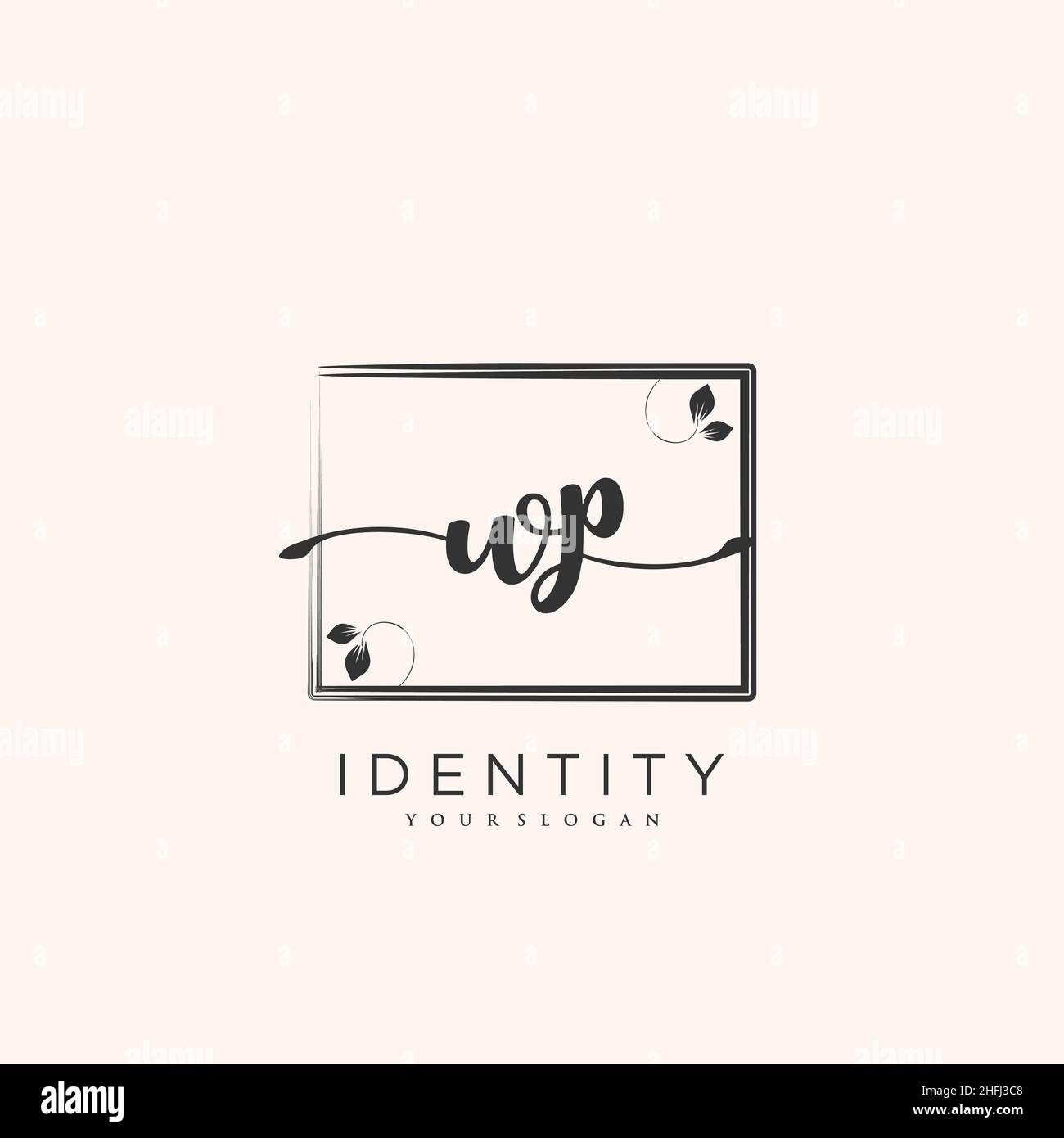 WP Handschrift Logo Vektor Kunst der ersten Unterschrift, Hochzeit, Mode, jewerly, Boutique, Blumen und botanische mit kreativer Vorlage für jedes Unternehmen Stock Vektor