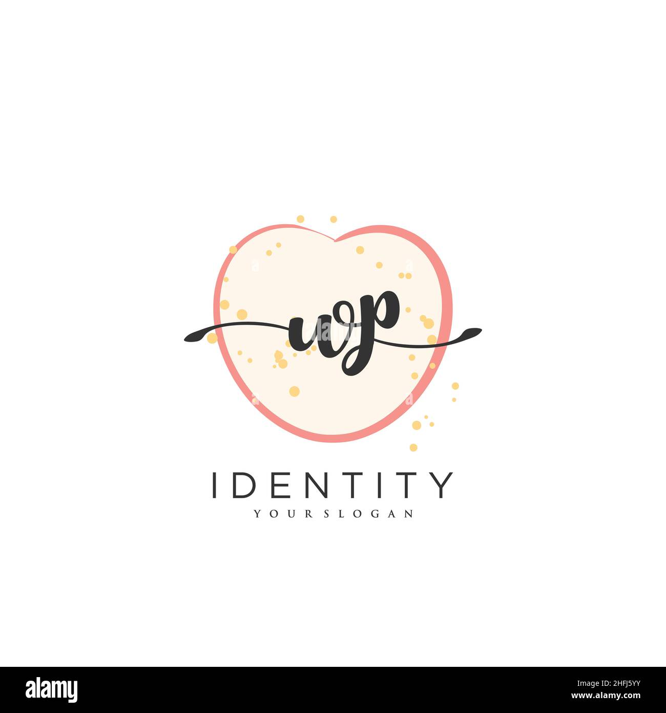 WP Handschrift Logo Vektor Kunst der ersten Unterschrift, Hochzeit, Mode, jewerly, Boutique, Blumen und botanische mit kreativer Vorlage für jedes Unternehmen Stock Vektor