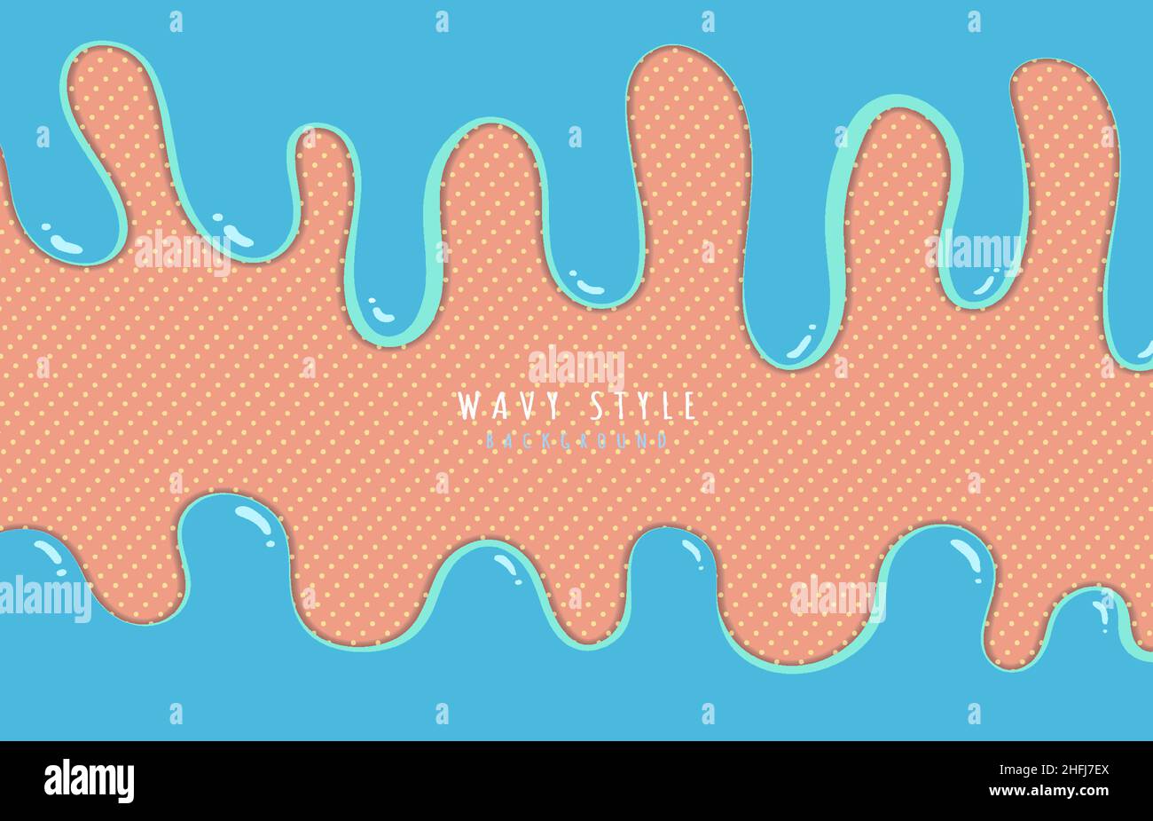Abstraktes Wellendesign im blauen Ozean-Meer-Template-Stil. Den Kopierbereich im mittleren dekorativen Hintergrund zentrieren. Stock Vektor
