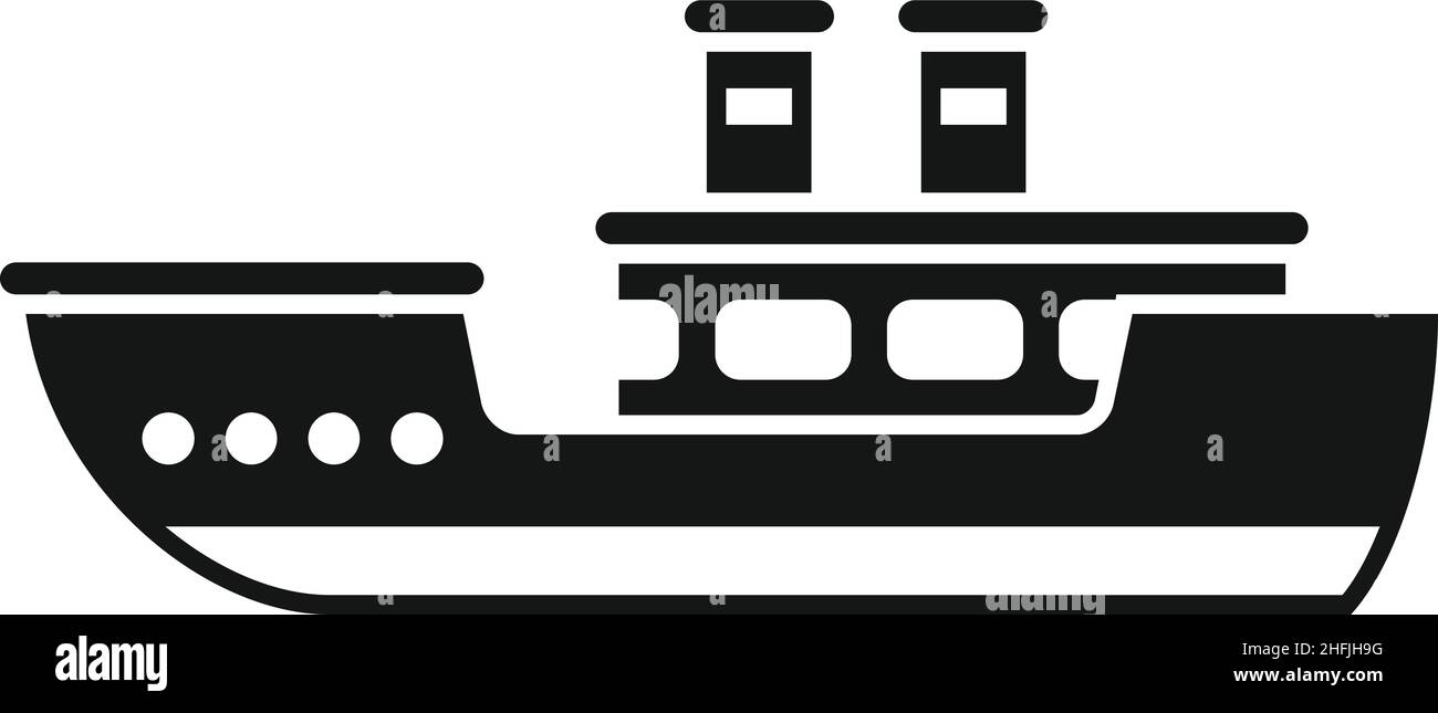 Seefrachtschiff Symbol einfacher Vektor. Klima auf dem Planeten. Globale Katastrophe Stock Vektor