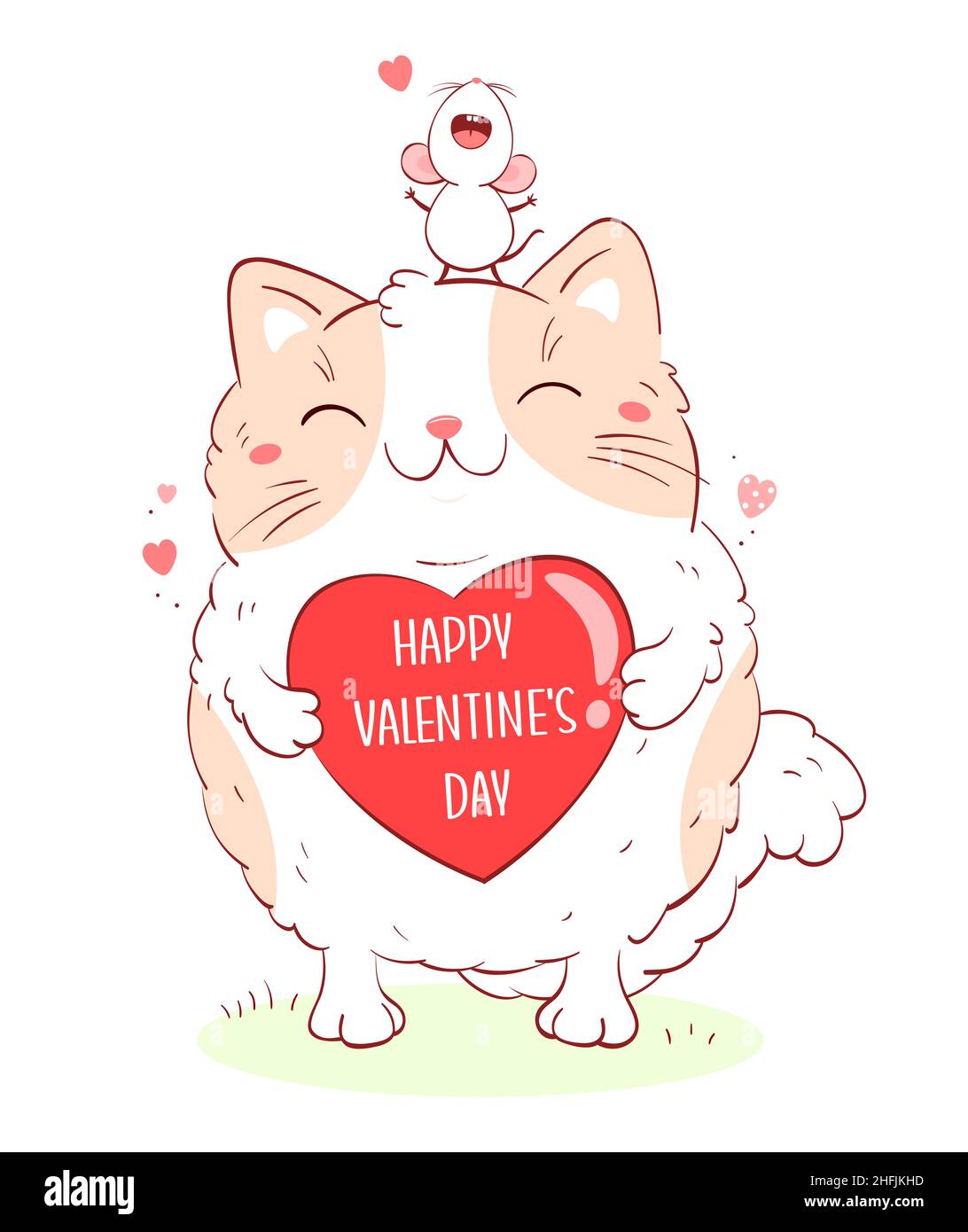 Lustige Katzen-Valentinstagskarte – Süßes Design Für Sie & Ihn, Mit Umschlag