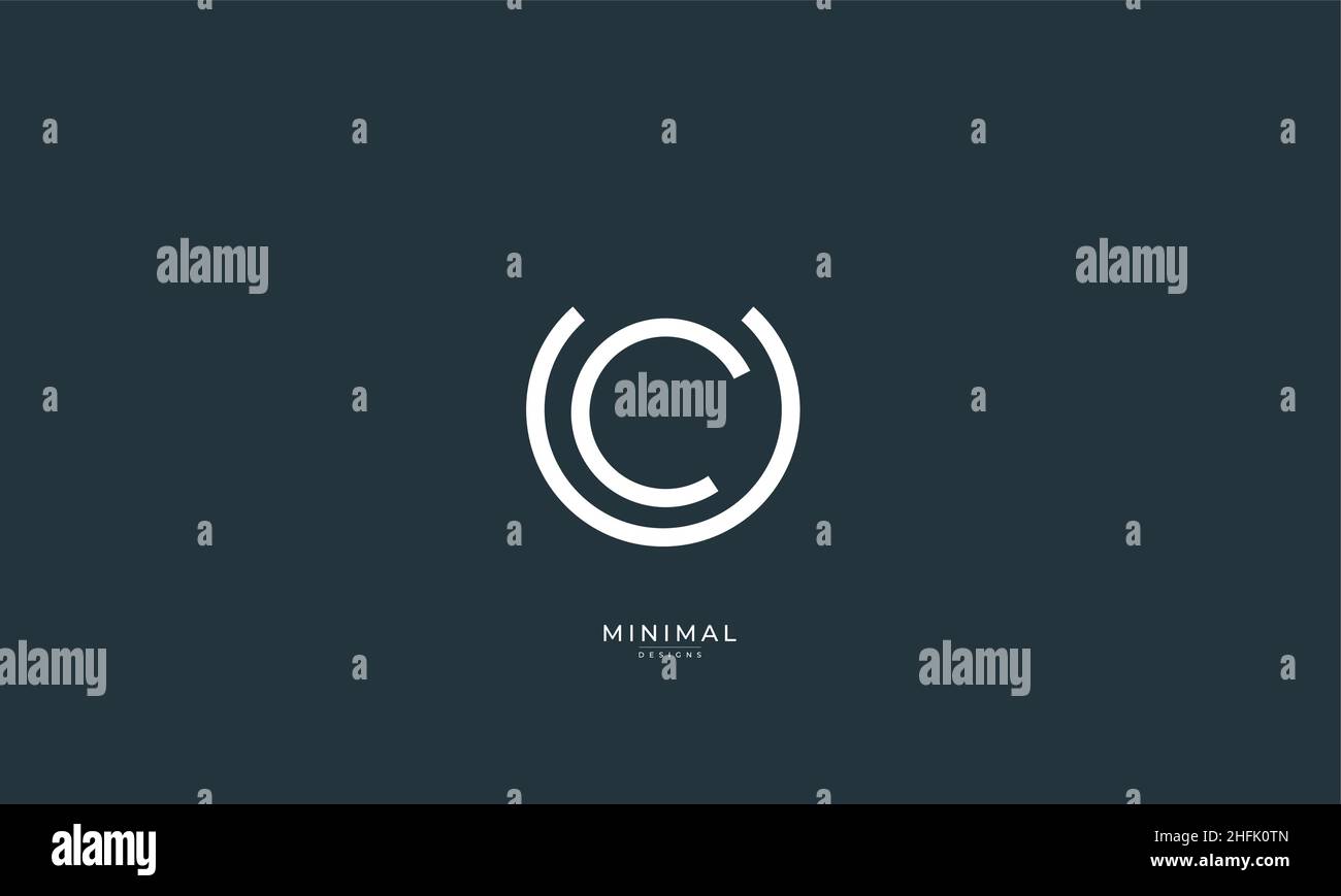 Buchstabensymbol UC oder CU Stock Vektor
