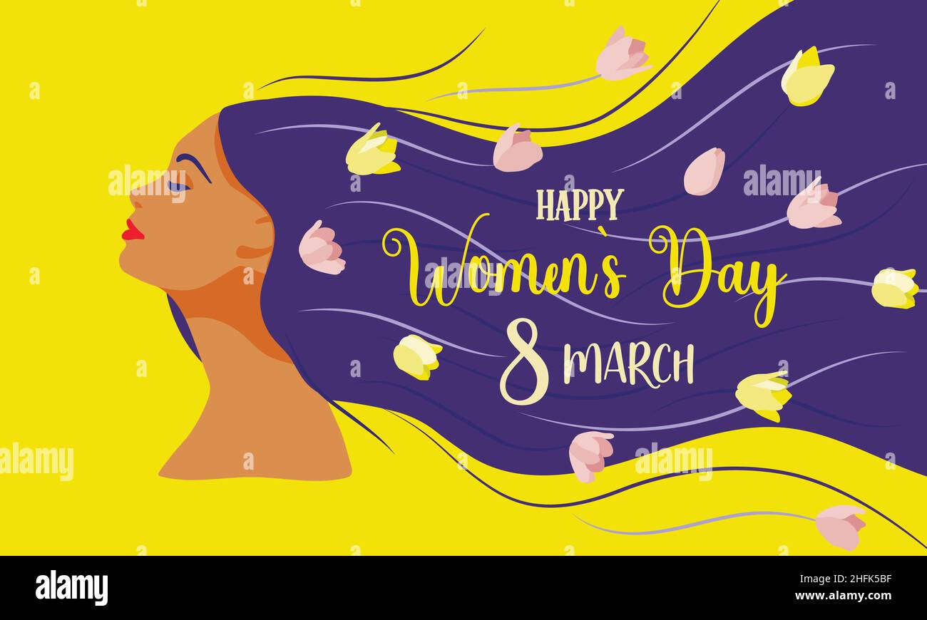 Internationaler Frauentag. Happy Women's Day Illustration , weibliche Figur Silhouette. Stock Vektor
