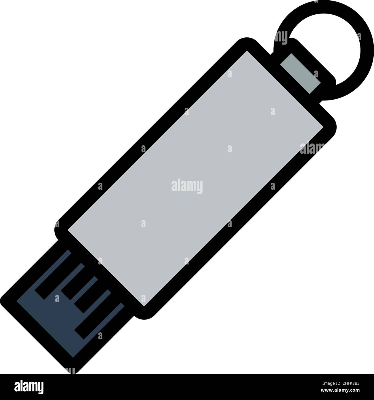 USB-Flash-Symbol. Editierbare Fett Formatigte Kontur Mit Farbfüllungsdesign. Vektorgrafik. Stock Vektor