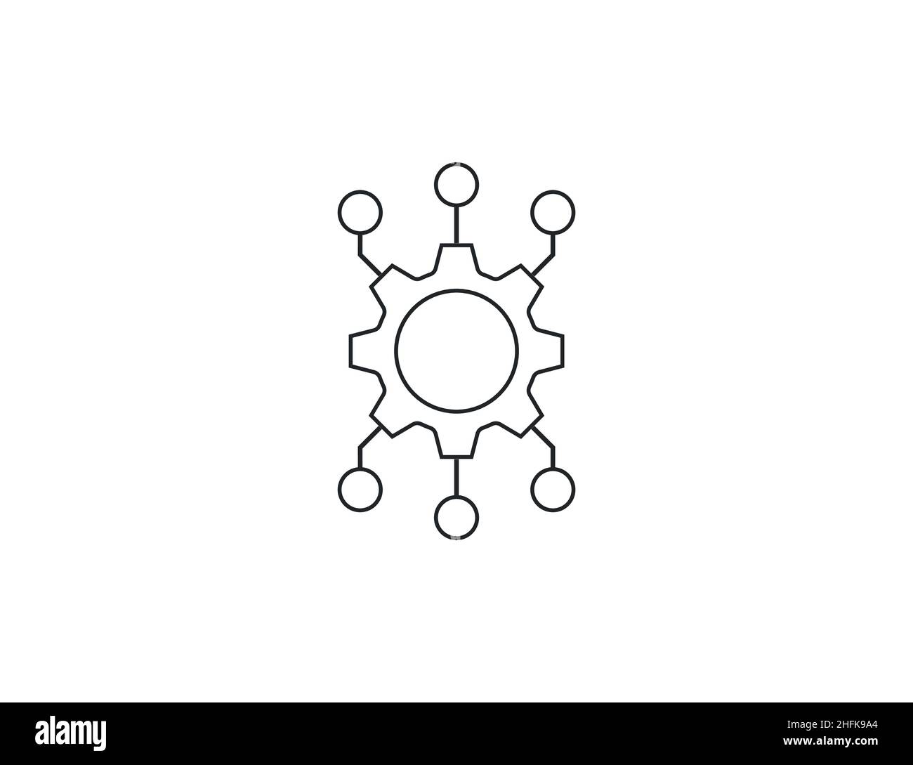 Symbol für Workflow, Automatisierung, Verarbeitung. Vektorgrafik. Flaches Design. Stock Vektor