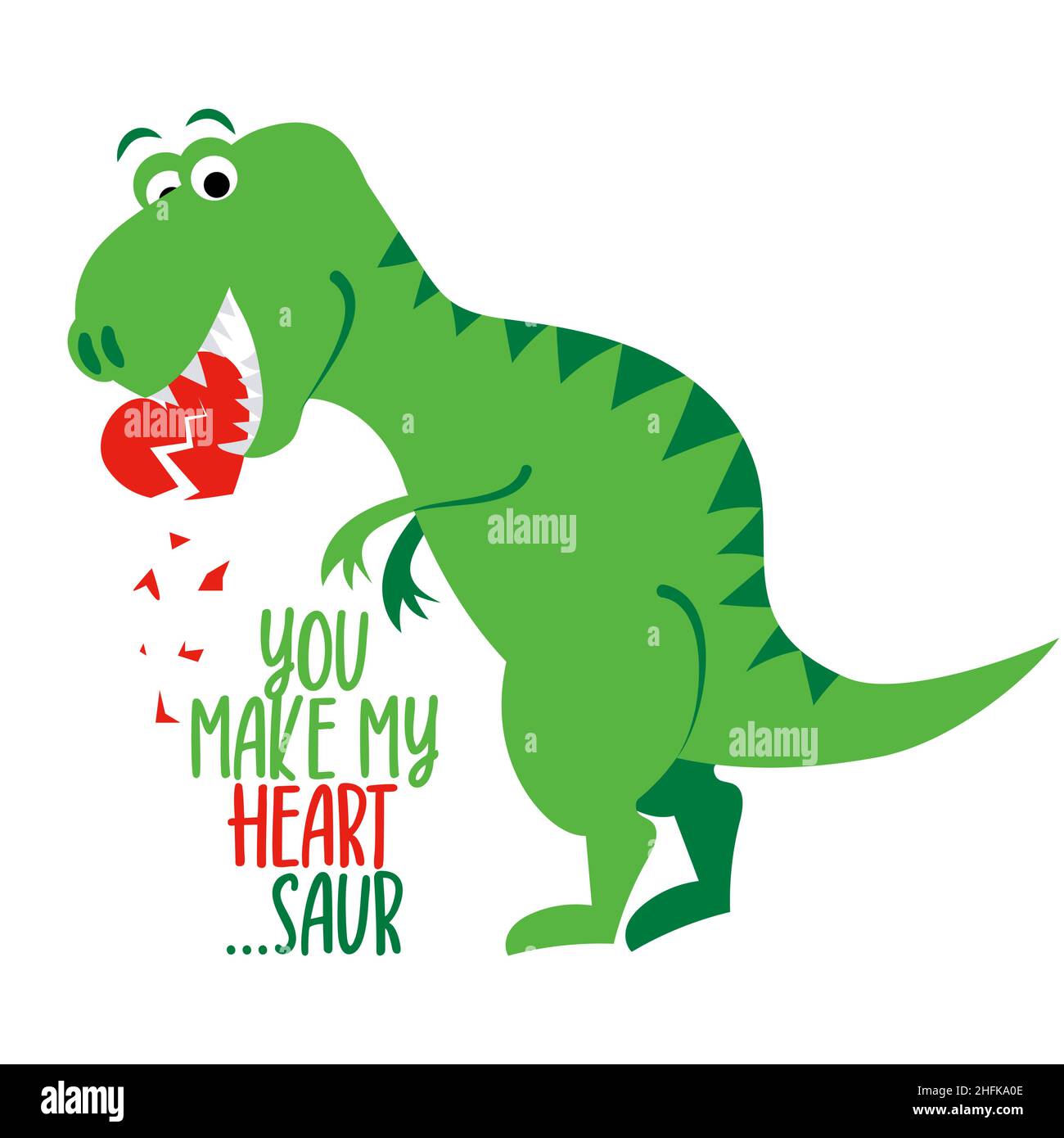 Sie machen mein Herz saur - lustige Hand gezeichnete Doodle, Cartoon Dino. Gut geeignet für Poster oder T-Shirt Textil-Grafik-Design. Vektorgrafik handgezeichnete Illustration. Hap Stock Vektor