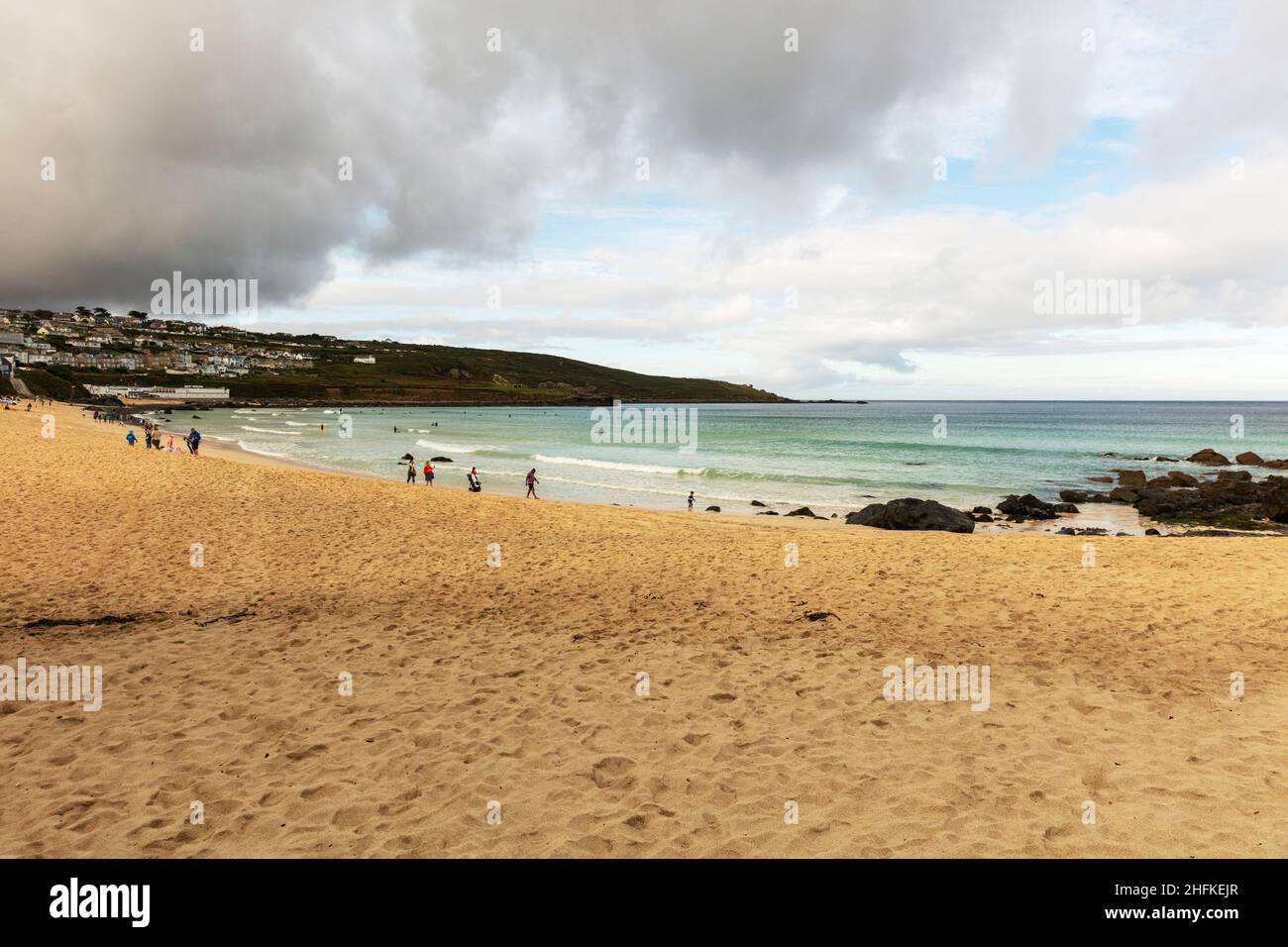 St Ives Porthmeor Beach Cornwall, Großbritannien, England, Porthmeor Beach, Porthmeor Beach St Ives, Cornwall, Beach, Beaches,St Ives, St Ives Cornwall,St Ives UK Stockfoto