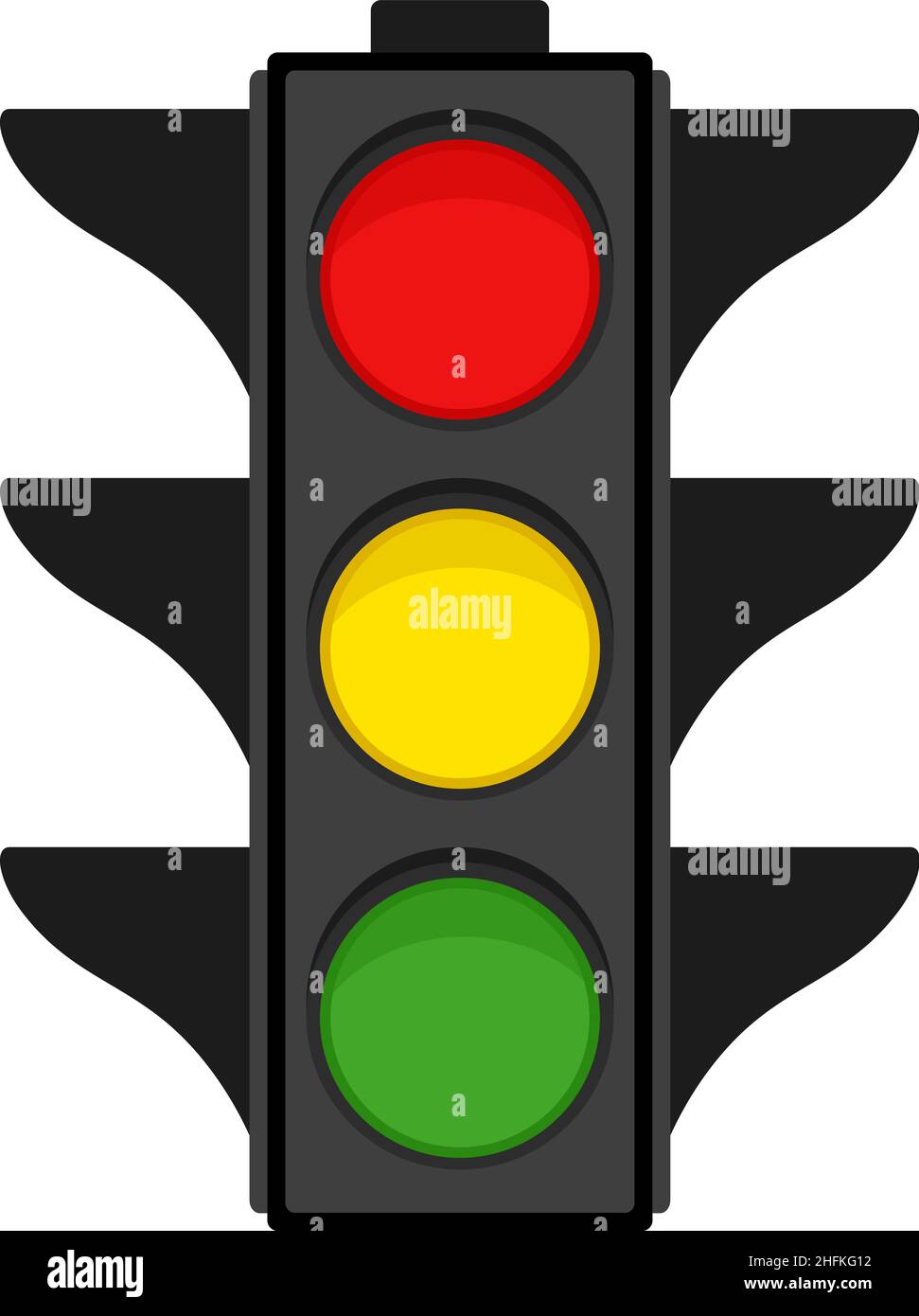 Ampel auf weißem Hintergrund, Vektorgrafik Stock Vektor