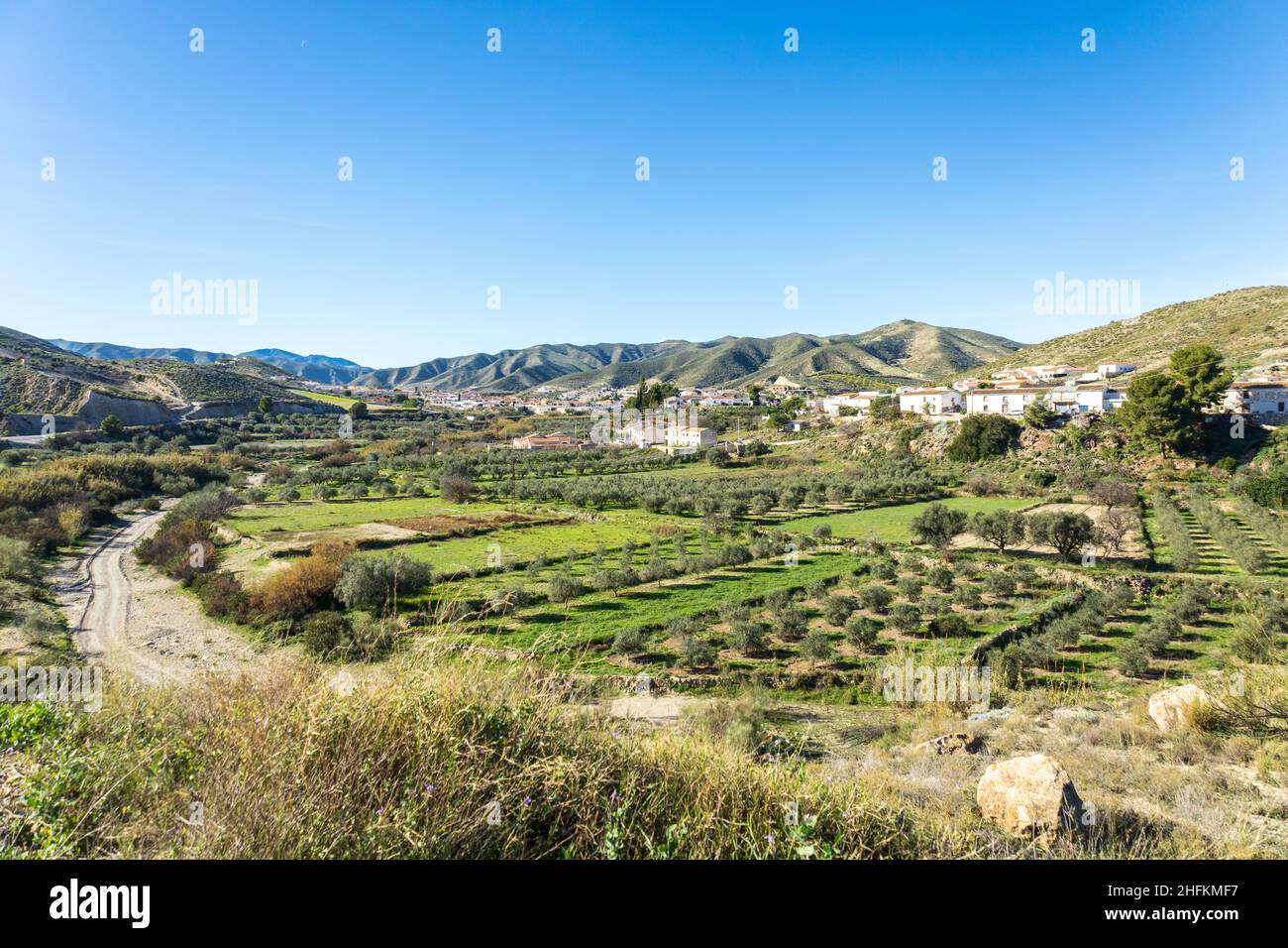 Los Cojos und Palmera Dörfer, Almanzora Tal, Almeria Provinz, Andalucía, Spanien Stockfoto