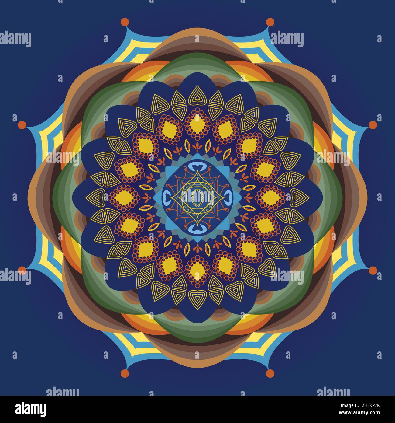 Luxus ornamental bunte Mandala Design Hintergrund Vektor Stock Vektor
